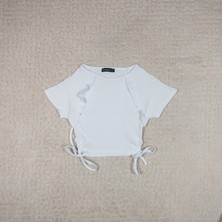 Cuties Kız Çocuk Fırfırlı ve Yandan Bağlama Detaylı Crop