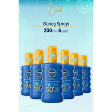 Nivea Sun Çocuk Renkli Nemlendirici Güneş Spreyi Gkf 50+ 200 ml x 6 Adet