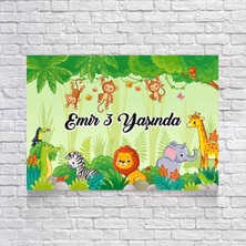 Reysa Tasarım Orman ve Hayvanlar Temalı Doğum Günü AFIŞI35 x 50 cm