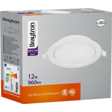 Braytron SBP12-01230-BRY-BP12-12W-6500K-BEYAZ Işık-5"-S.a-Ledlı Slım Downlıght