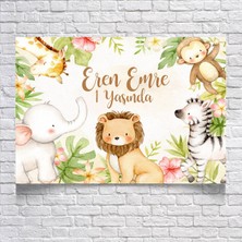Reysa Tasarım Safari Temalı Doğum Günü AFIŞI35 x 50 cm