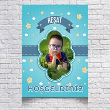 Reysa Tasarım Mavi Temalı Doğum Günü Karşılama AFIŞI35 x 50 cm