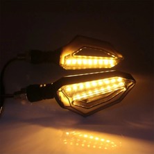 Hubstein Amerikan Park Modüllü Çift Renk Motosiklet Sinyal LED Takımı 12V Drl Universal Mavi-Beyaz