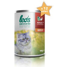 Leos Tavuk Parça Etli Soslu Kedi Konservesi 12x400 Gr