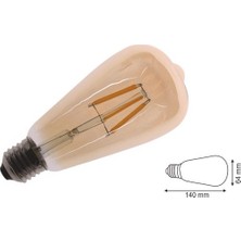 Yıldızhane Edison ST64 Flamanlı Rustik 4W LED Ampul 10'lu Dekoratif Vintage Aydınlatma