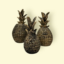 Yılmaz Seramik Ananas Biblo Obje Dekor 3'lü Heykel