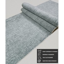 NarStore Home Düz Gri Kaymaz Taban Yıkanabilir Kesme Yolluk Halı