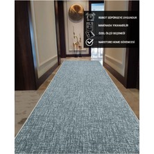 Nar Store Home Düz Gri Kaymaz Taban Yıkanabilir Kesme Yolluk Halı