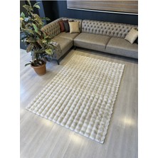 Freya Home Yumuşak Dokulu Tavşan Tüyü Peluş Yıkanabilir Kaymaz Taban Salon Halısı Çocuk Halısı Taş