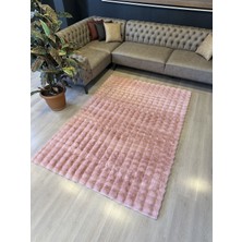 Freya Home Yumuşak Dokulu Tavşan Tüyü Peluş Yıkanabilir Kaymaz Taban Salon Halısı Çocuk Halısı Lila
