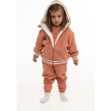 Little Gusto Kapüşonlu Bürümcük Kapitone Ceket Bebek Pembe