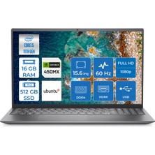 Dell Inspiron 5510 Intel Core i5 11320H 16GB 512GB SSD MX450 Ubuntu 15.6" FHD Taşınabilir Bilgisayar I55103310U001