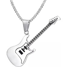 Herşey Nota Çelik Titanyum Gitar Kolye