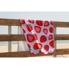 Pusula Home Çilekli Dijital Baskılı Plaj Havlusu -70 x 150 cm