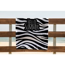 Pusula Home Zebra Dijital Baskılı Plaj Havlusu -70 x 150 cm