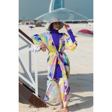 Marina Desenli Renkli Kimono Kaftan P2332