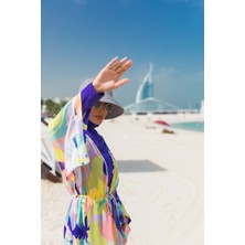 Marina Desenli Renkli Kimono Kaftan P2332