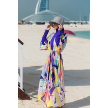 Marina Desenli Renkli Kimono Kaftan P2332