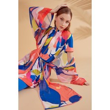 Marina Desenli Renkli Kimono Kaftan P2330