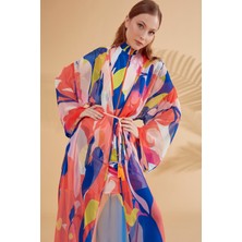 Marina Desenli Renkli Kimono Kaftan P2330