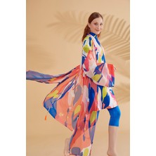 Marina Desenli Renkli Kimono Kaftan P2330