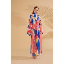 Marina Desenli Renkli Kimono Kaftan P2330
