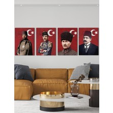 Satürn Design Ittihat Terakki Paşaları Kanvas Tablo Seti 4'lü 40X55CM Mustafa Kemal Paşa Enver Paşa Talat Paşa Cemal Paşa