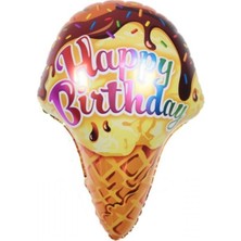 Kidspartim Dondurmalı Happy Birthday Folyo Balon