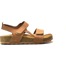 Onlo Ayakkabı 303 Hakiki Deri Tarçın Ortopedik Cırtlı Erkek Çocuk Sandalet