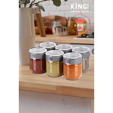 6'Lı Cam Baharatlık Ve Saklama Kabı ( 425 Ml X 6 Adet) - Glass Spice Container And Storage Container