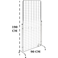 Manken İstanbul Krom Tel Pano Standı 90X190 cm - 80 Adet Kanca Bijuteri Standı Çorap Standı Telefon Standı