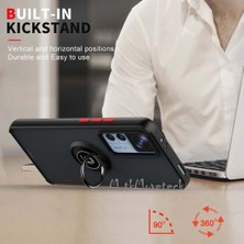 MTK Moveteck Xiaomi Mi 12T & Mi 12T Pro Kılıf Kamera Korumalı Arkası Mat Renkli Tuşlu Yüzüklü Standlı Military