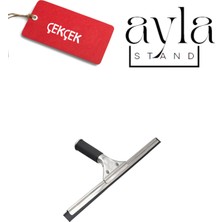 Ayla Stand 1,5 mt Profesyonel Pencere Temizleme Seti,duş ve Cam Sileceği 25 + 35 + 45 cm Çekçek + 35 Peluş Takım