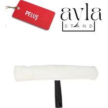 Ayla Stand 1,5 mt Profesyonel Pencere Temizleme Seti,duş ve Cam Sileceği 25 + 35 + 45 cm Çekçek + 35 Peluş Takım