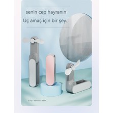 Bigsharp Yeni Mini USB El Katlanır Küçük Fan Taşınabilir Dilsiz Küçük Fan Şarj Hazinesi Ikisi Bir Arada Yaratıcı Hediye (Yurt Dışından)