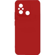 kilifone - Xiaomi Redmi 12C - Kılıf Mat Soft Esnek Biye Silikon - Kırmızı - T26384