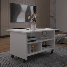 Asra Trend Lüks Raflı Orta Sehpa %100 MDF Yemek Çalışma Masası OS001