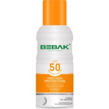 Bebak Spf 50+ Uva/uvb Işınlarına Karşı  Yüksek  Etkili  Güneş Koruyucu Sprey 150 ml