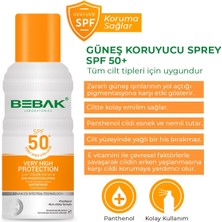 Bebak Spf 50+ Uva/uvb Işınlarına Karşı  Yüksek  Etkili  Güneş Koruyucu Sprey 150 ml