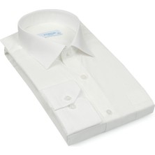 Klasik Uzun Kol Terry Cotton Hediye Kutulu Erkek Gömlek - Ekru