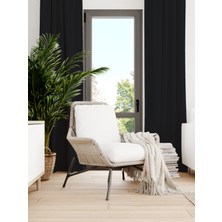FAVOLLİ Kadife Dokulu Siyah Ada Fon Perde Ekstrafor Büzgülü Dream Series