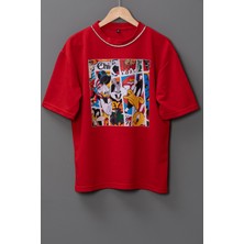 Wolters Outdoors Erkek Disney  Oversize Baskılı Pamuklu Bisiklet Yaka Kısa Kollu T-Shirt