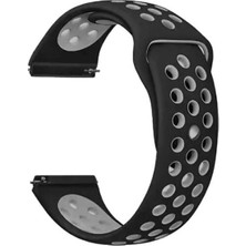 Smcase Garmin Forerunner 265 Armband Delikli Çift Renk Silikon Antrasit