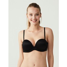 U.S.POLO 66149 BAYAN STRAPLEZ DUBLE DESTEK SİYAH SÜTYEN