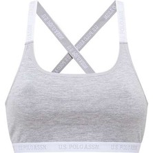 U.S. Polo Assn. 66117 Kadın Gri Melanj Çapraz Askılı Büstiyer
