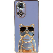 Case Street Huawei Nova 9 Kılıf Kamera Korumalı Köpek Desenli Standlı Silikon Mavi