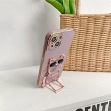 Gpack Samsung Galaxy A6 Plus 2018 Kılıf Kamera Korumalı Köpek Desenli Standlı Silikon Beyaz