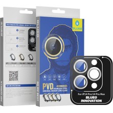 BLUEO iPhone 14 Pro / 14 Pro Max Stainless Steel Su / Toz Geçirmez Gümüş Pvd Kamera Lens Koruyucu
