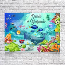 Reysa Tasarım Denizde Yaşam Temalı Doğum Günü AFIŞI35 x 50 cm