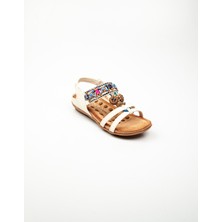 Guja 158 - 2 Beyaz Kız Çocuk Sandalet